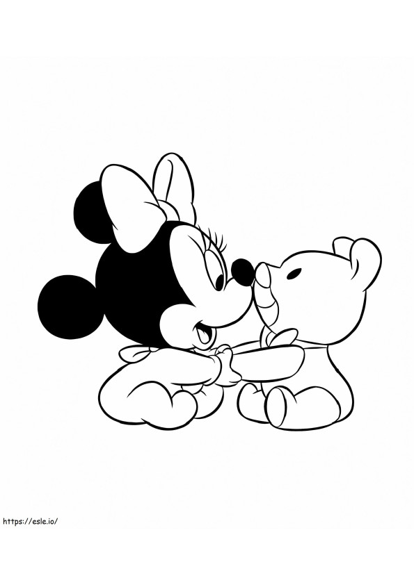Coloriage Disney bébé Minnie à imprimer dessin