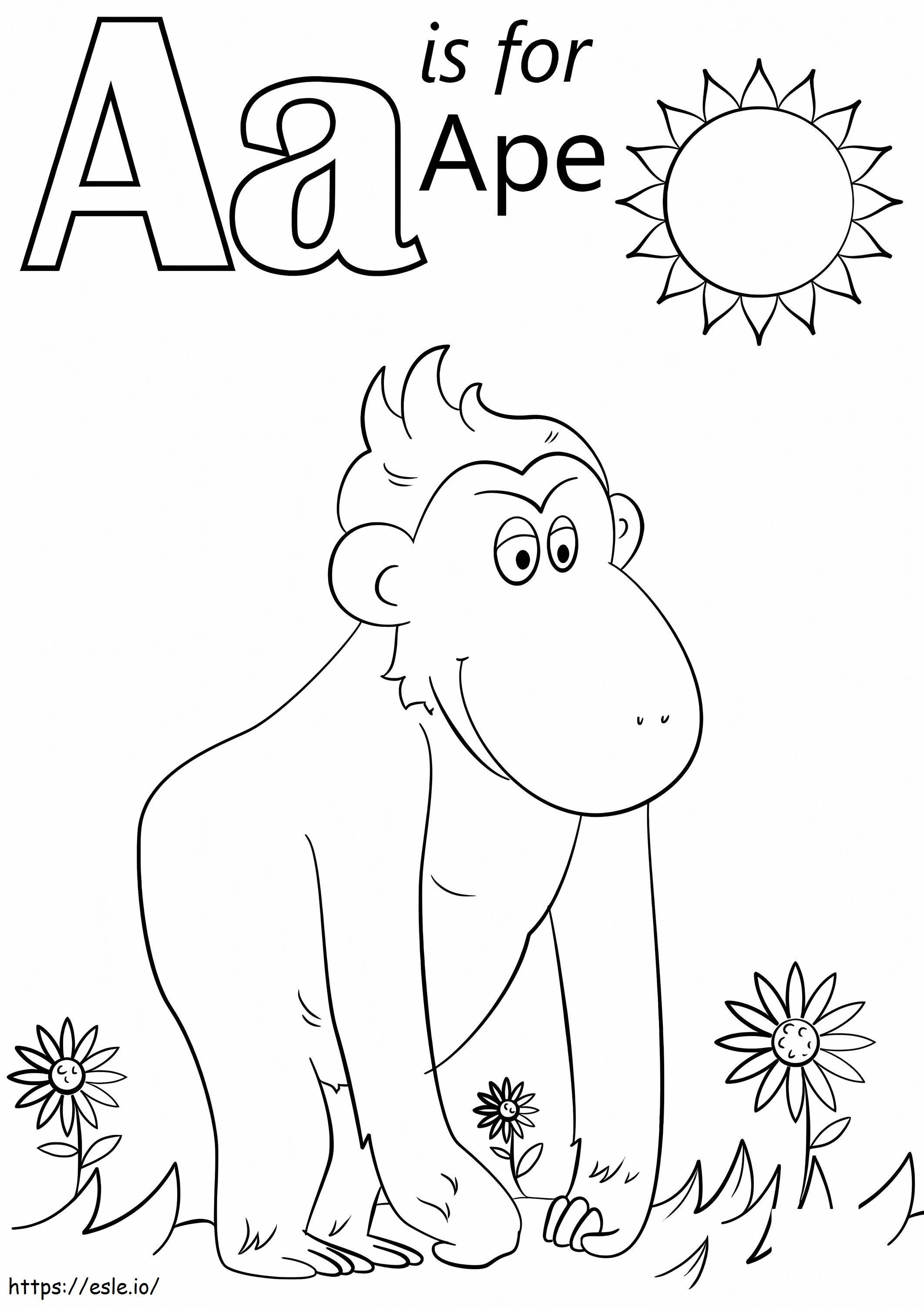 A Is For Ape coloring page