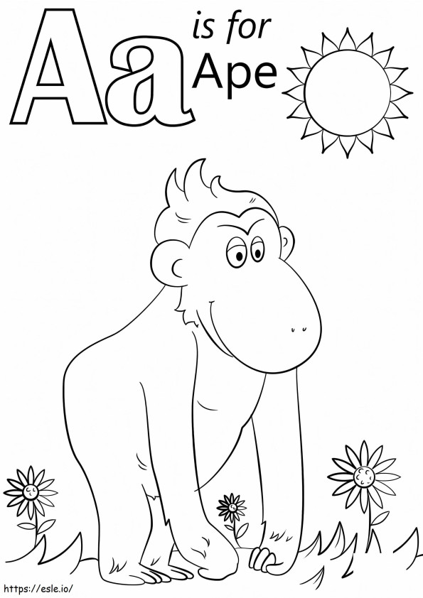 A Is For Ape coloring page
