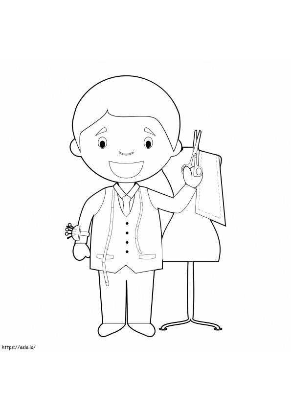 Happy Tailor coloring page