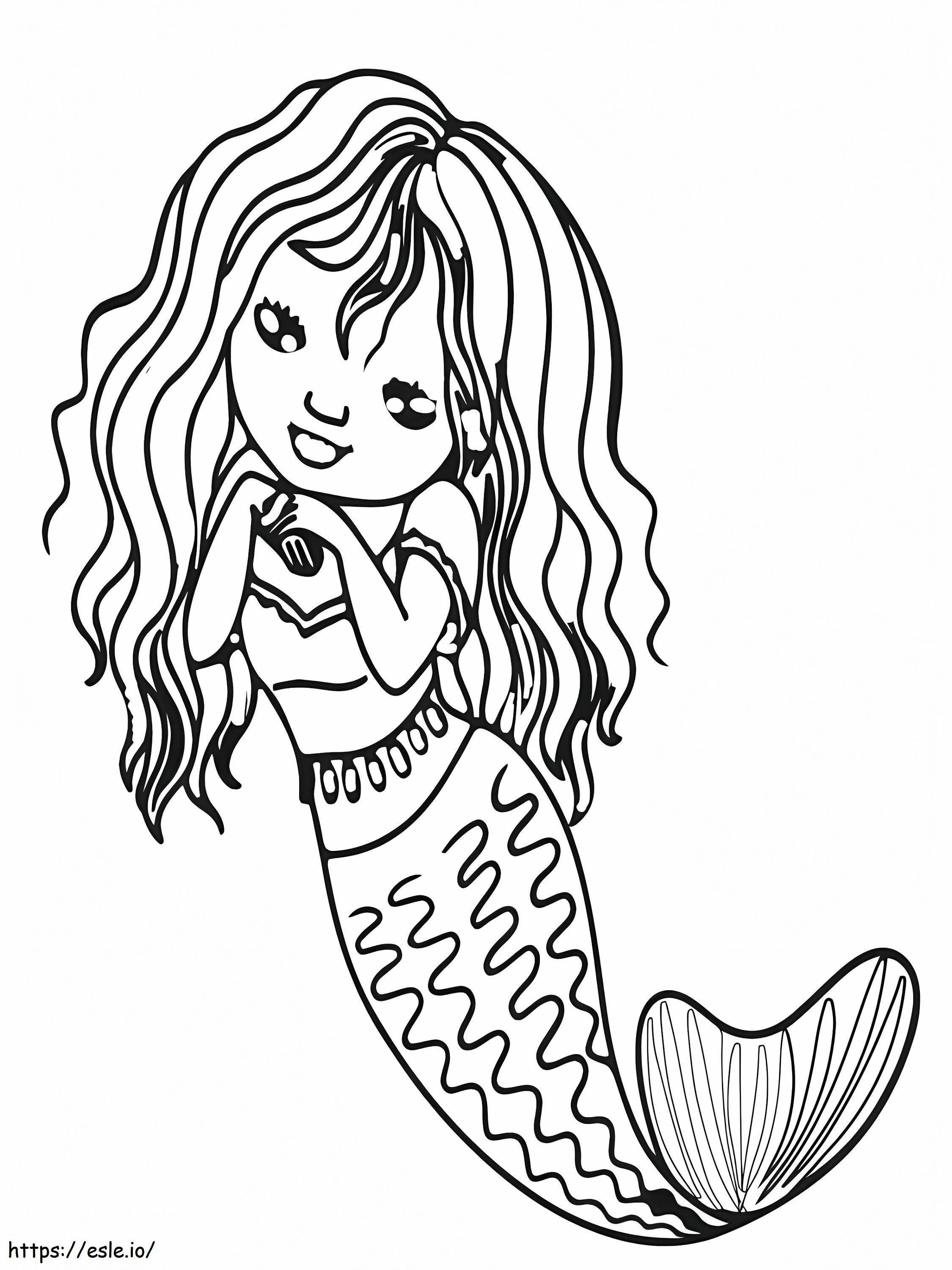 Caring Mermaid coloring page