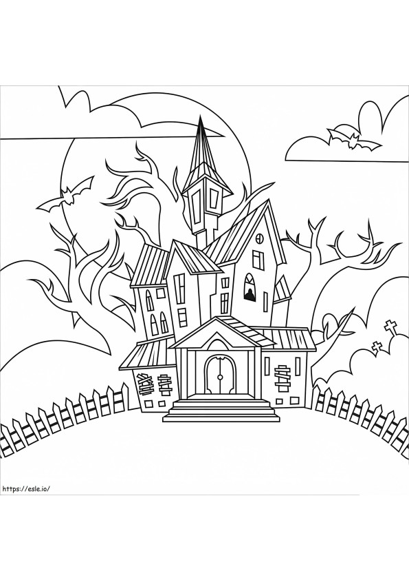 Maison Hantee Dhalloween 3 coloring page