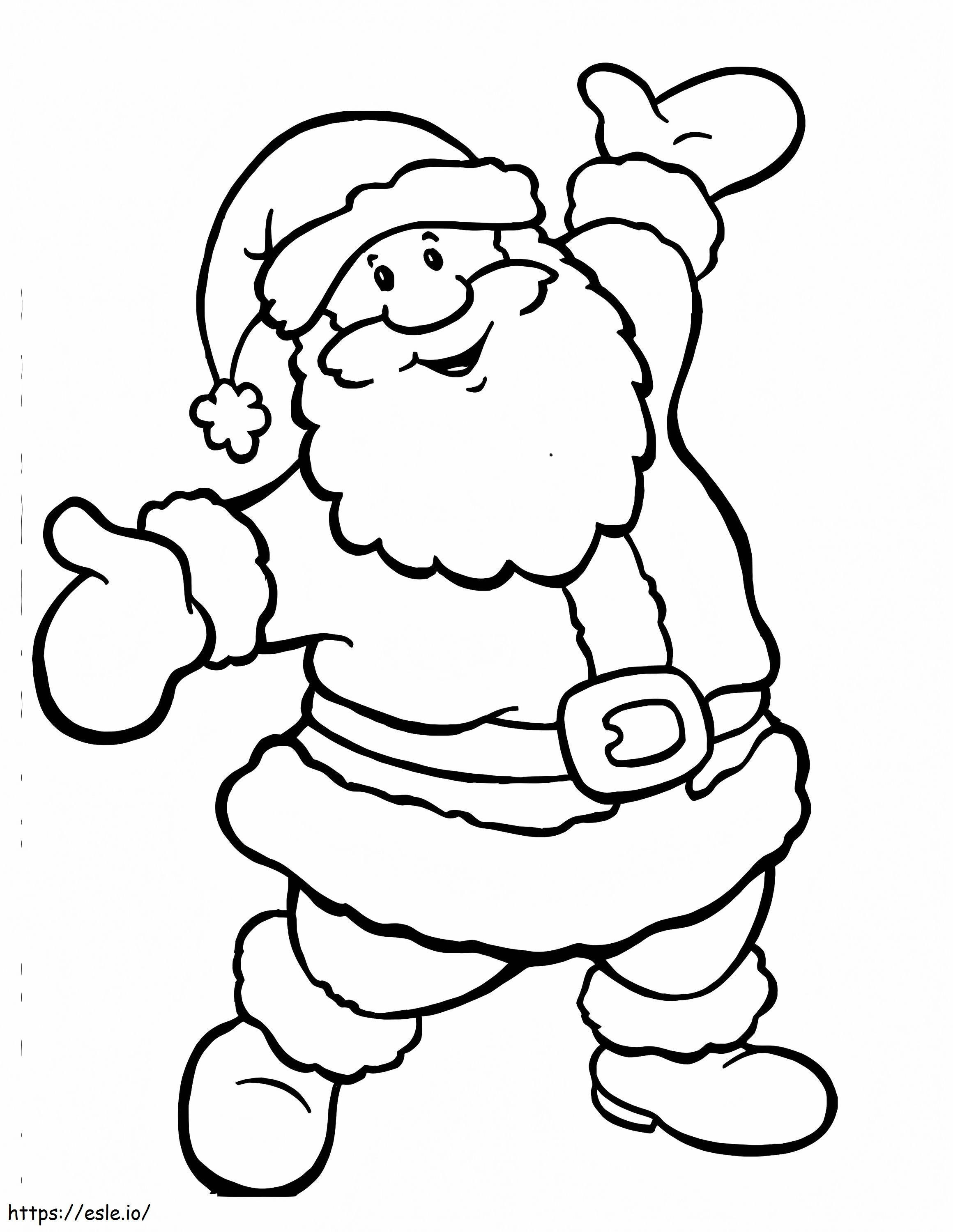 Coloriage Joyeux Père Noël à imprimer dessin