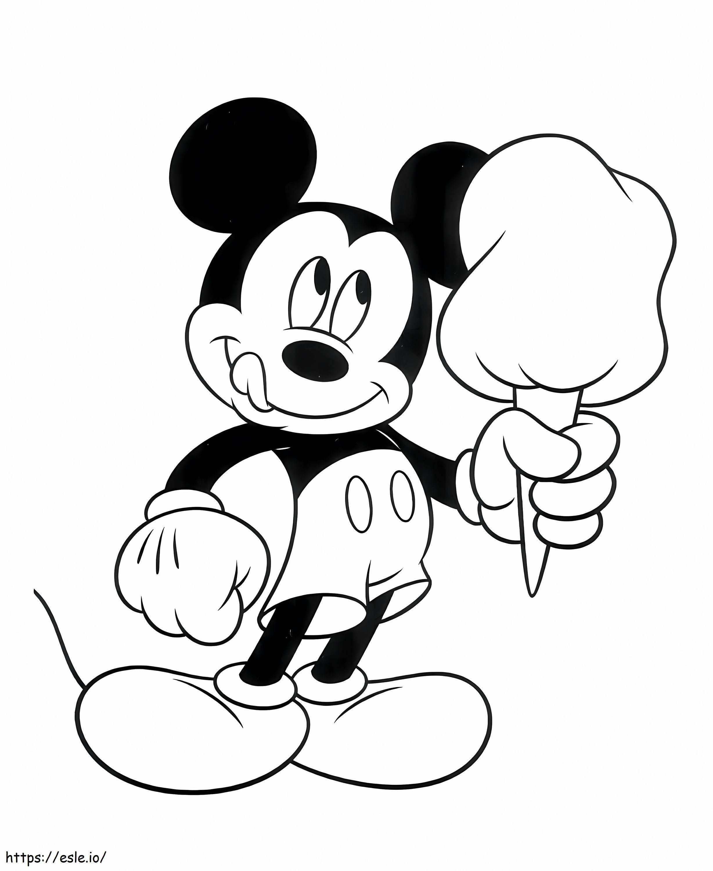 Mickey And Ice Cream coloring page