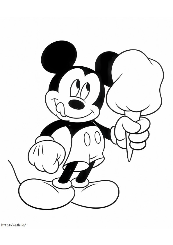 Mickey y helado para colorear