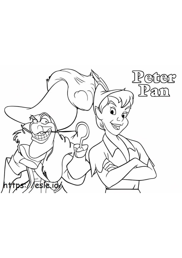Coloriage Peter et Hook drôle à imprimer dessin