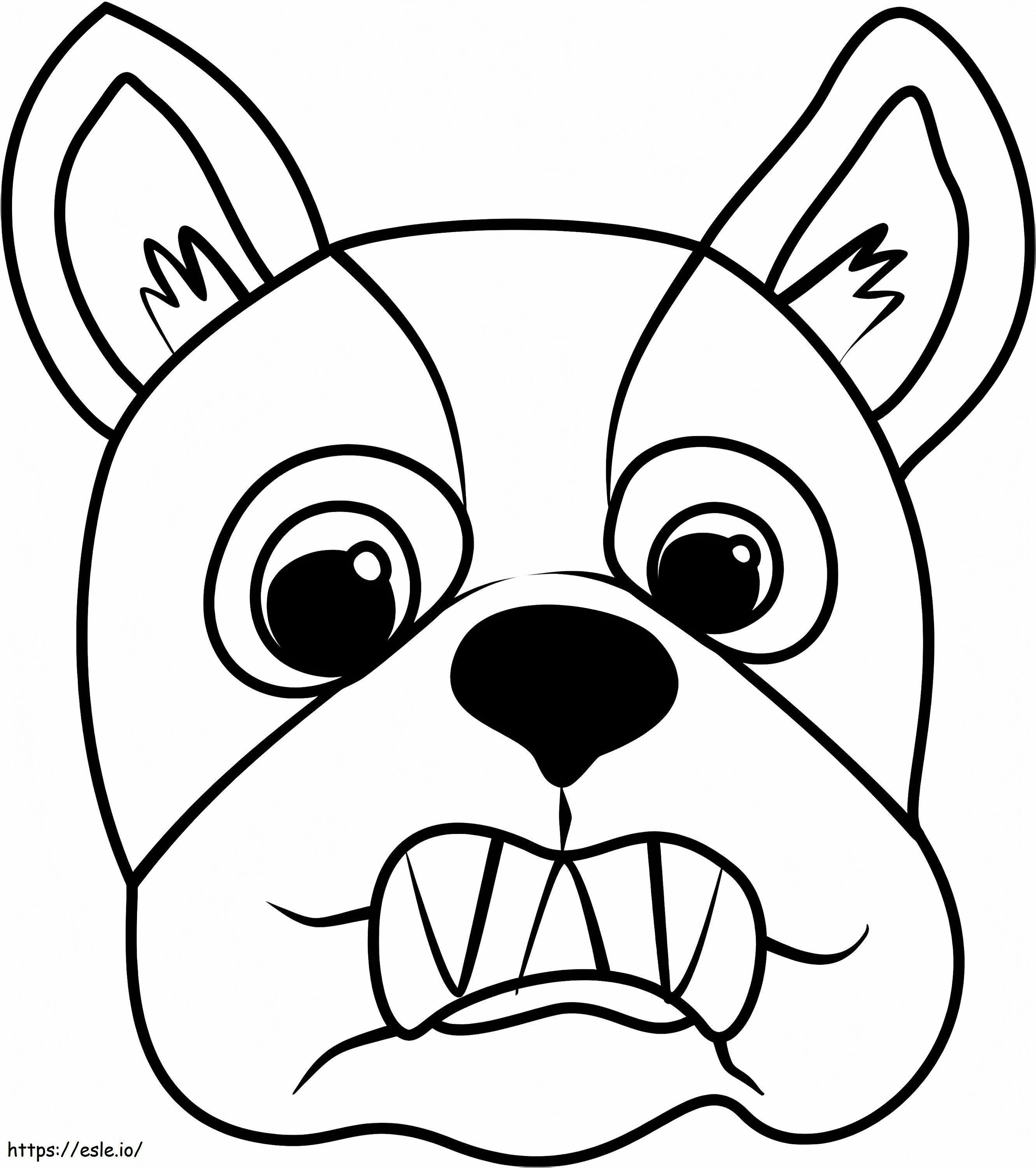 Haustierparade mit Gesicht der französischen Bulldogge ausmalbilder