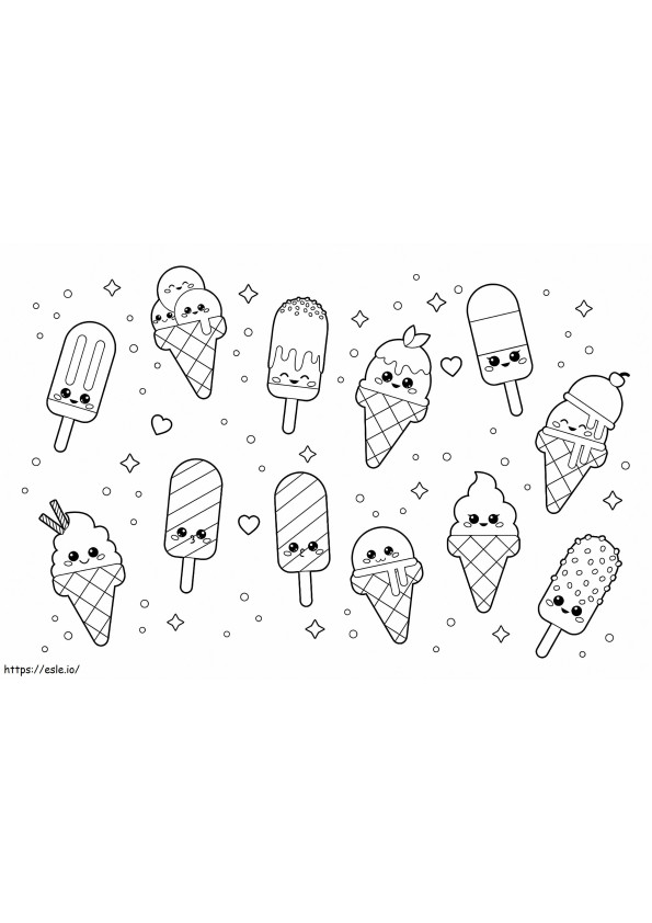 Beautiful Ice Cream Cartoon coloring page