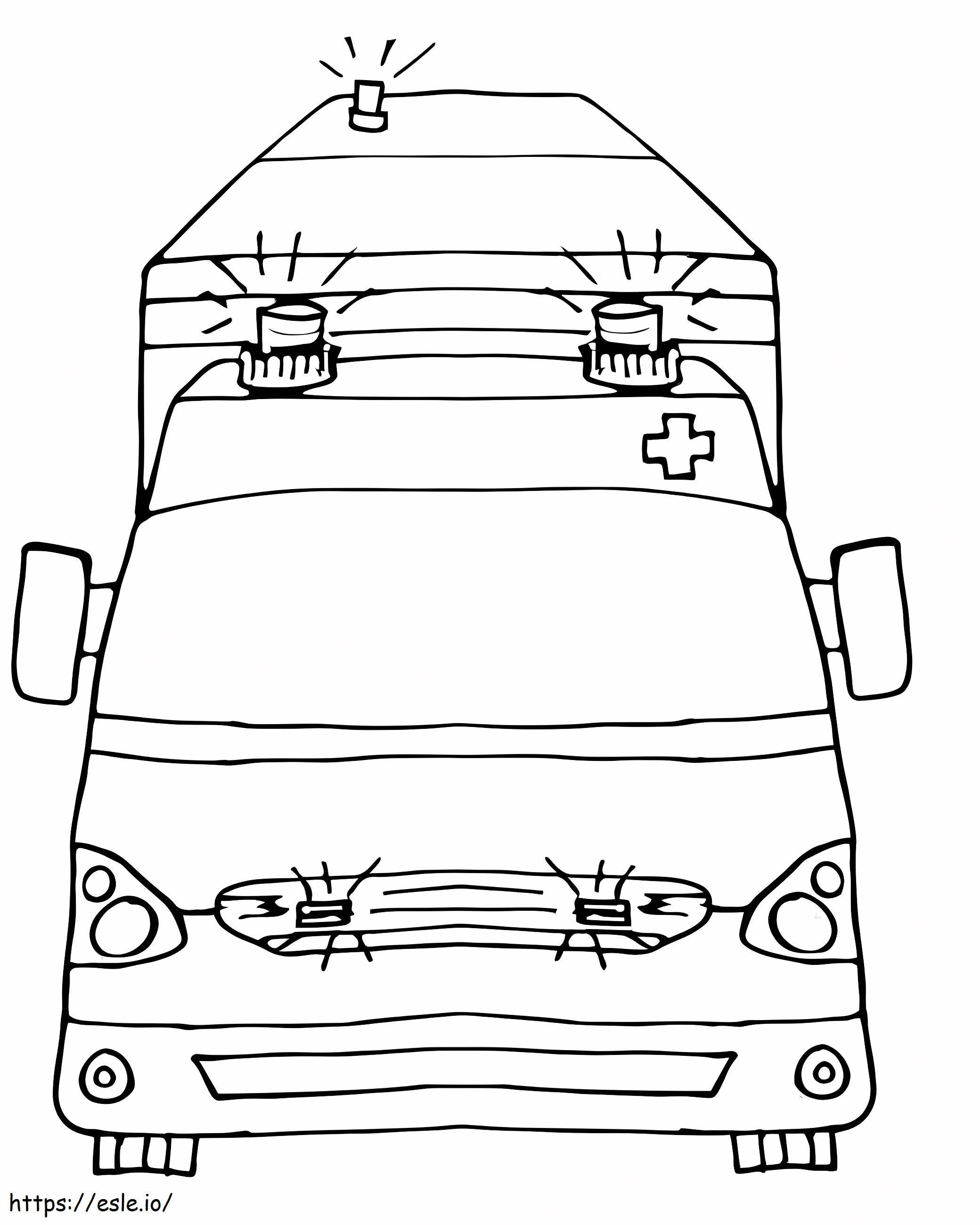 Coloriage Ambulance de dessin de base à imprimer dessin