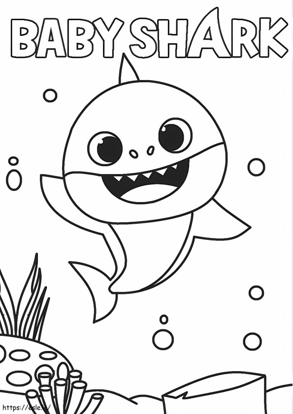 Friendly Baby Shark coloring page