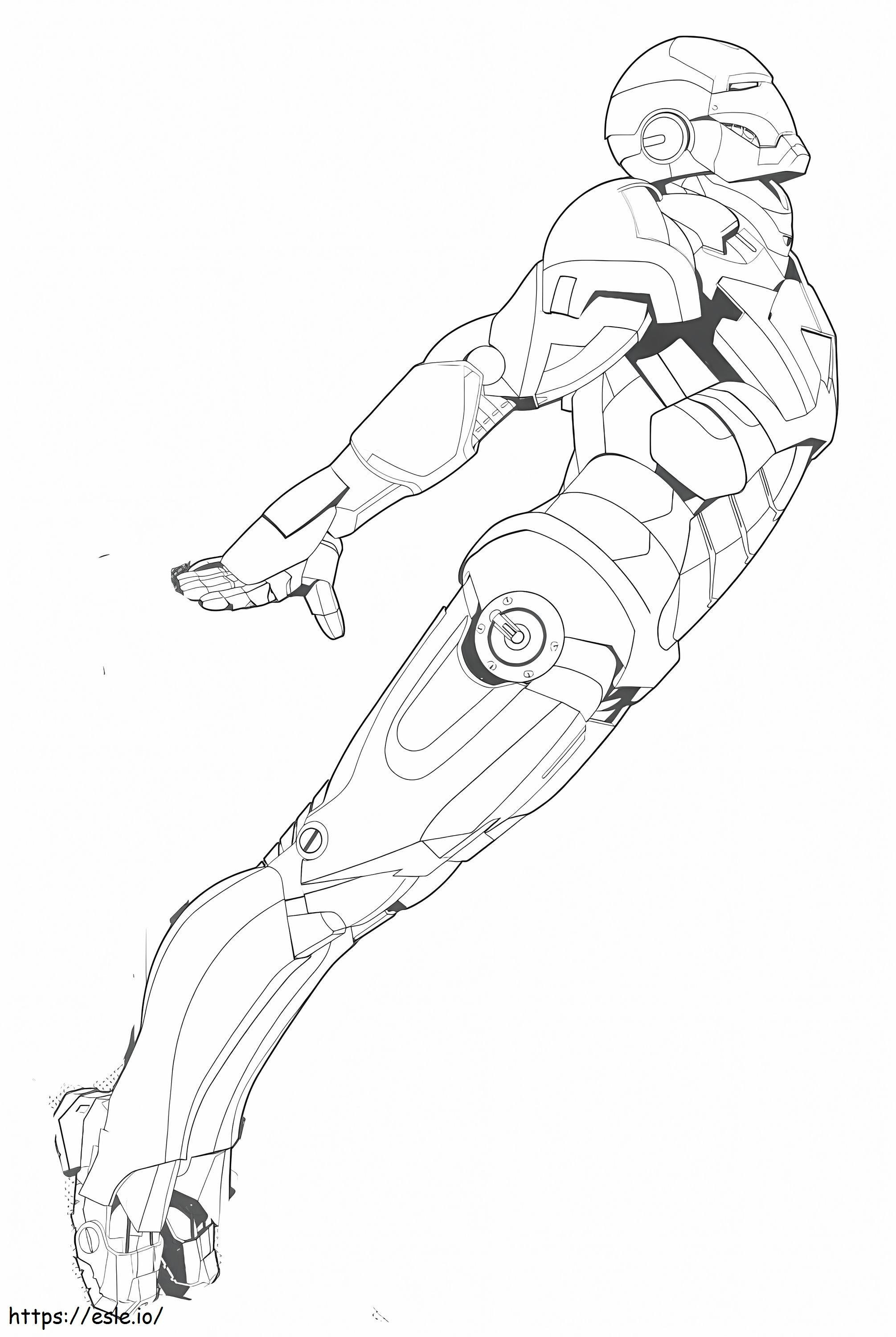 Iron Man Flying Up coloring page