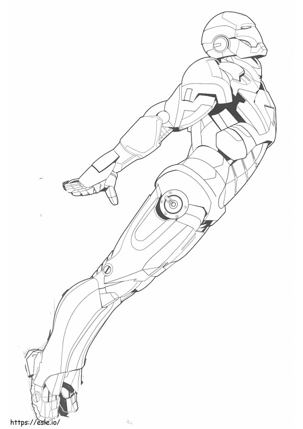 Iron Man Flying Up coloring page