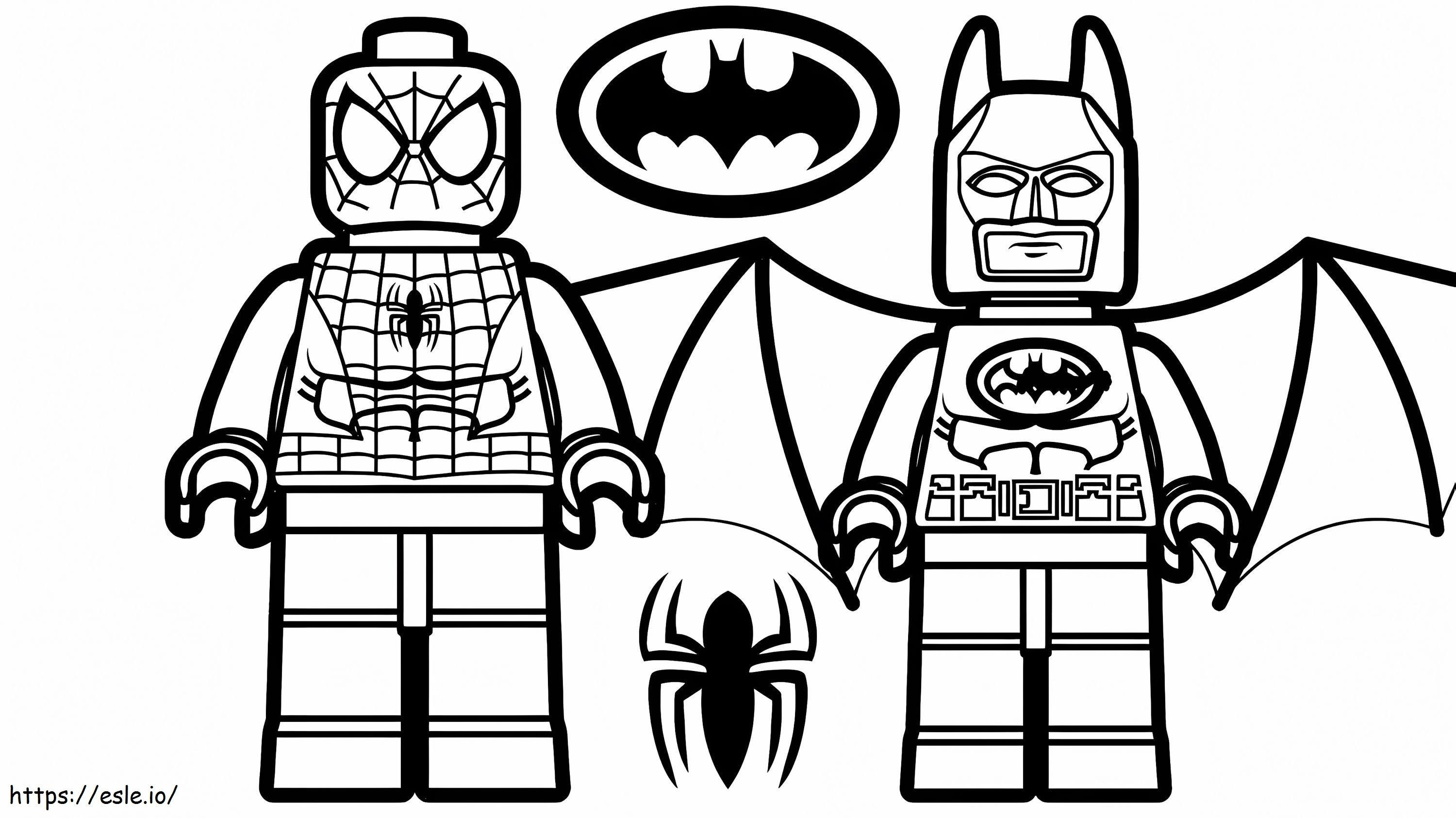 1532141570 Lego Spiderman și Lego Batman A4 E1600348956736 de colorat