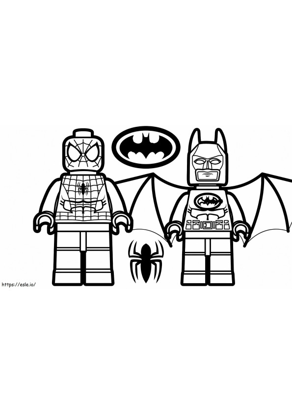 1532141570 Lego Spiderman și Lego Batman A4 E1600348956736 de colorat