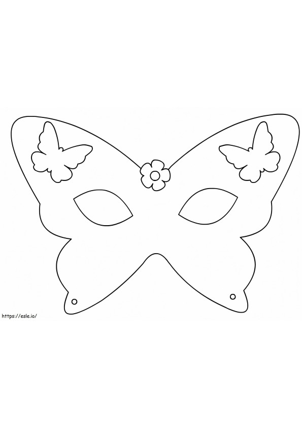 ハロウィンの蝶のマスク ぬりえ - 塗り絵