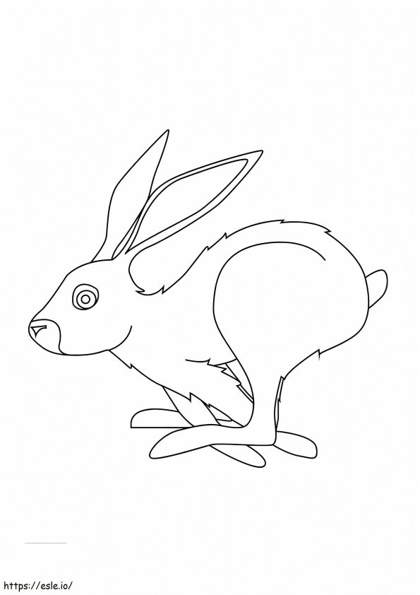 ウサギのランニング ぬりえ - 塗り絵