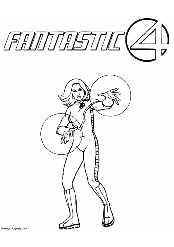 Femeia Fantastic Four de colorat