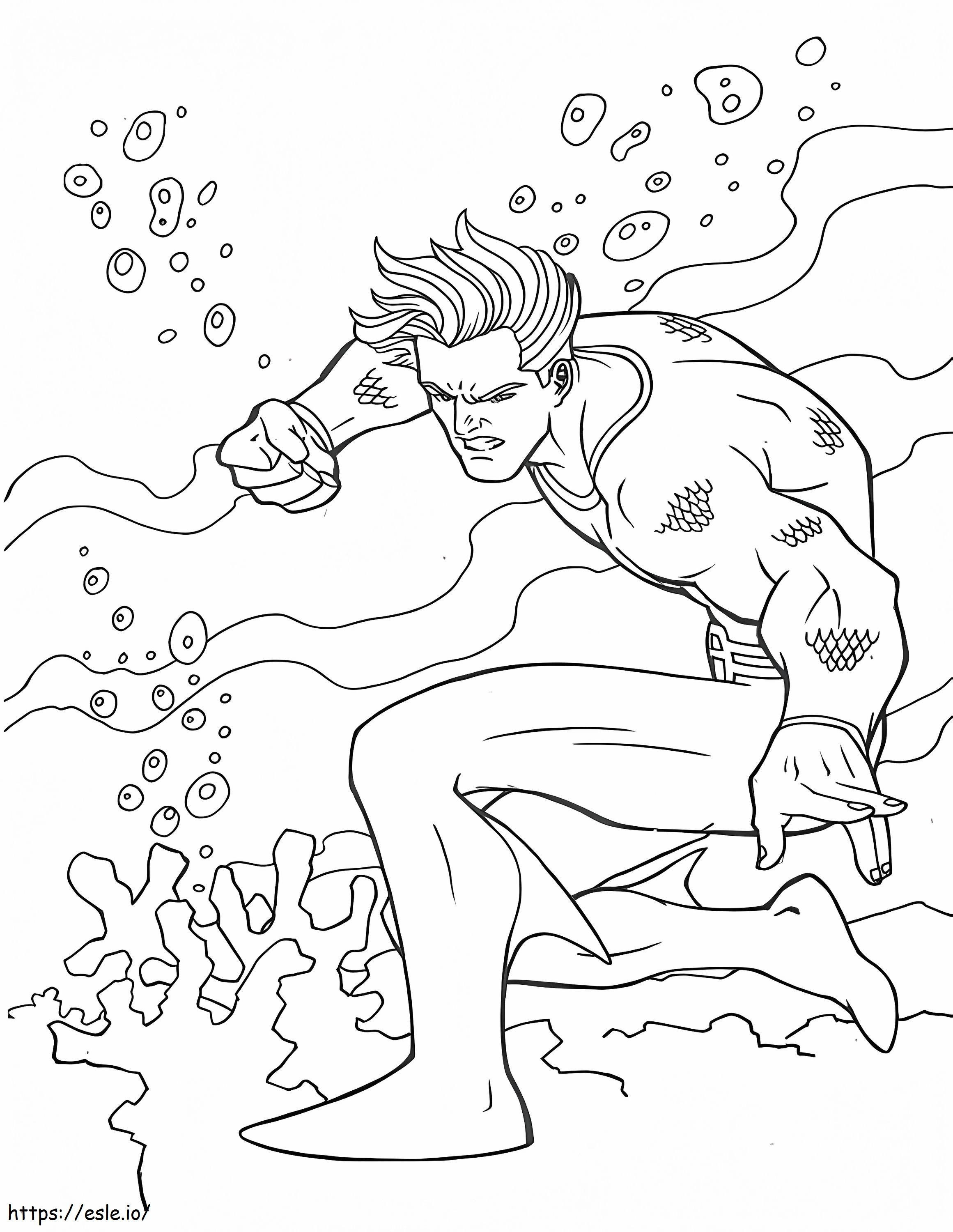 Angry Aquaman coloring page