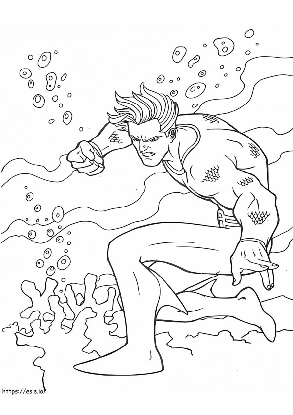 Aquaman enojado para colorear