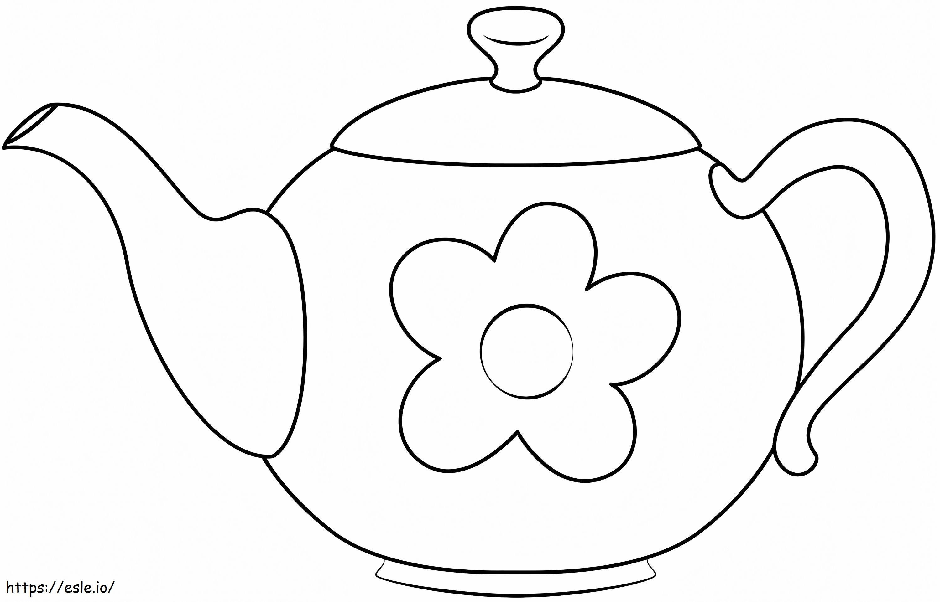 Çiçekli Çaydanlık boyama