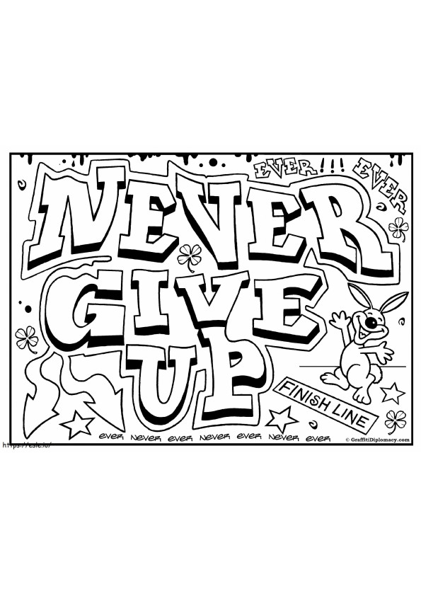 Never Give Up Scaled coloring page