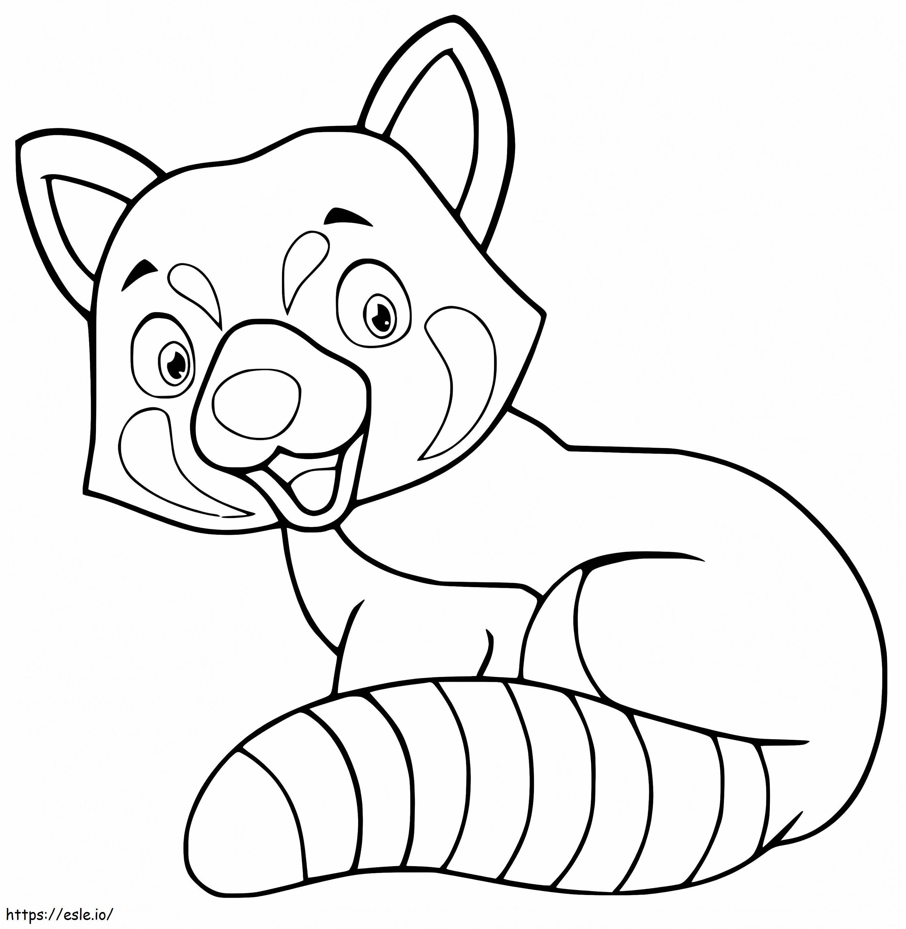 Cartoon Red Panda coloring page