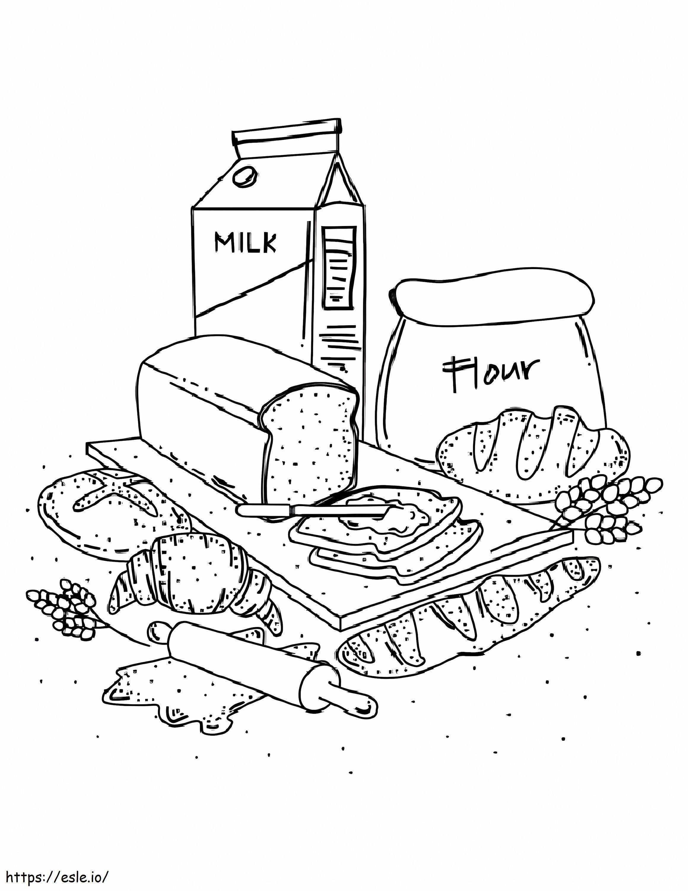 Bread Ingredients coloring page