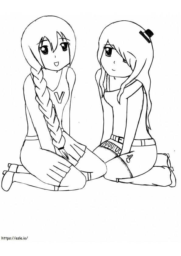 Girls Best Friends 1 coloring page