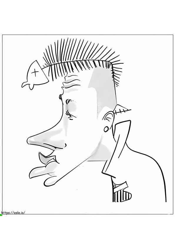 Desenho animado de Neymar estúpido para colorir