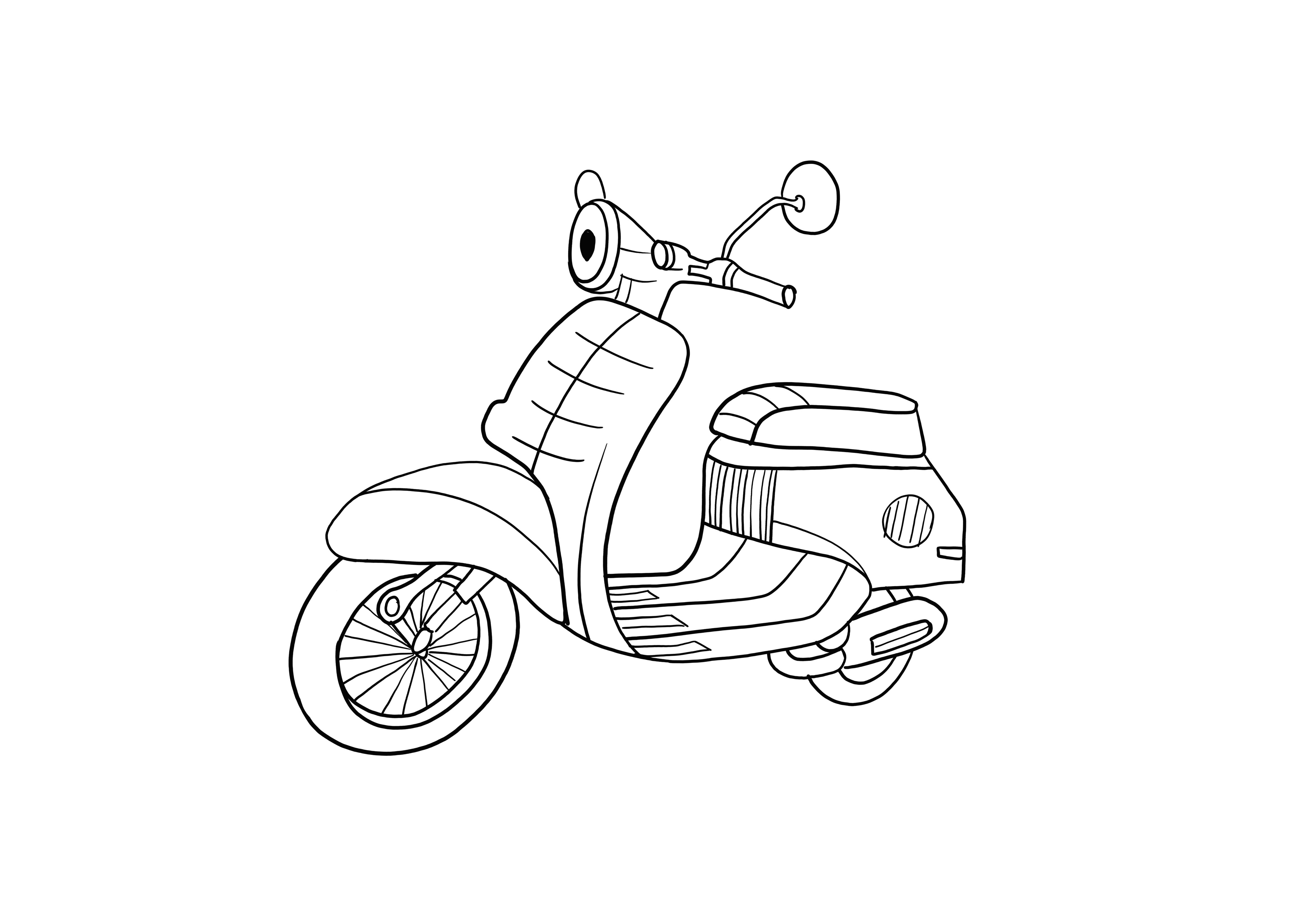 Moped zum Ausdrucken und Ausmalen kostenlos