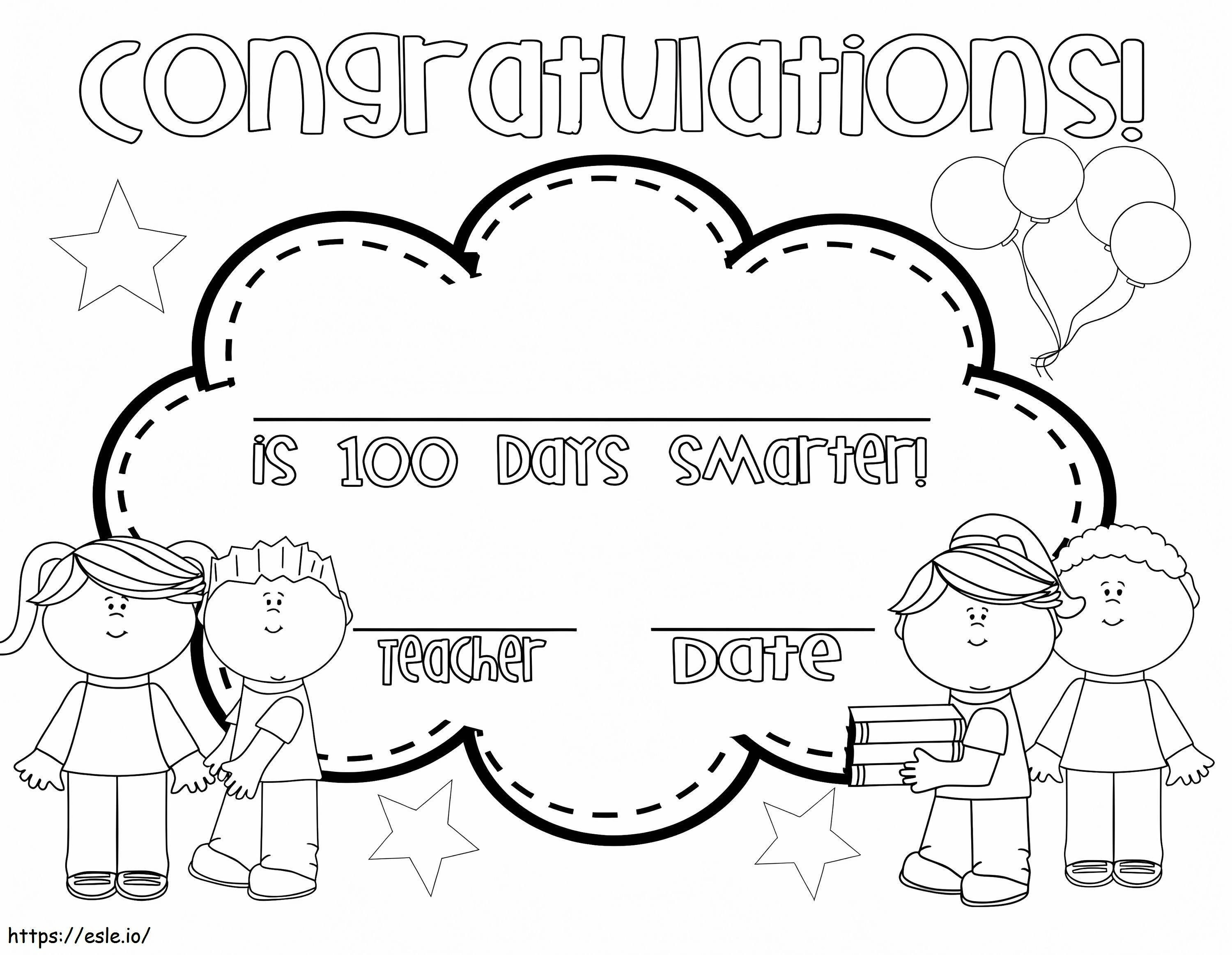 100 Days Smarter coloring page