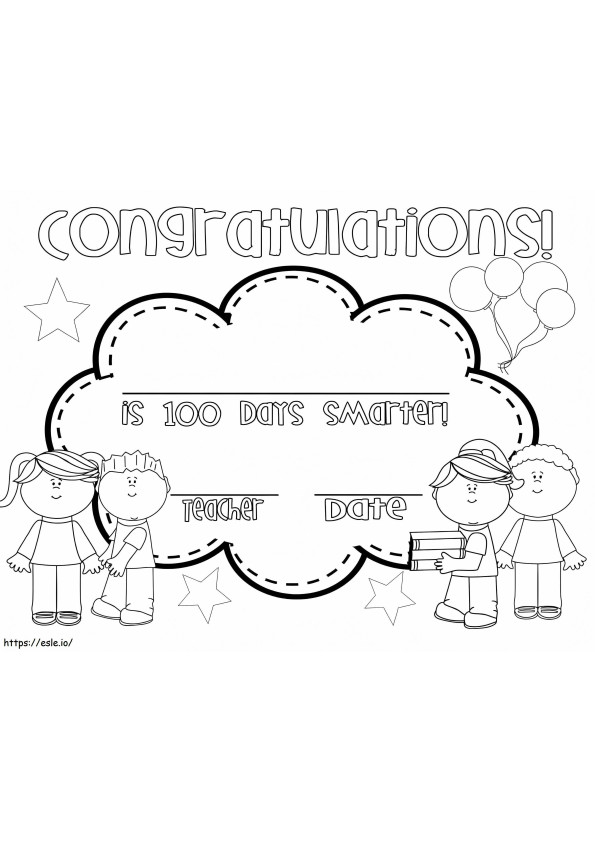 100 Days Smarter coloring page