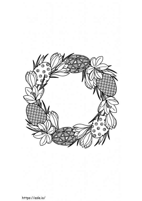 Easter Wreath Printable 2 coloring page