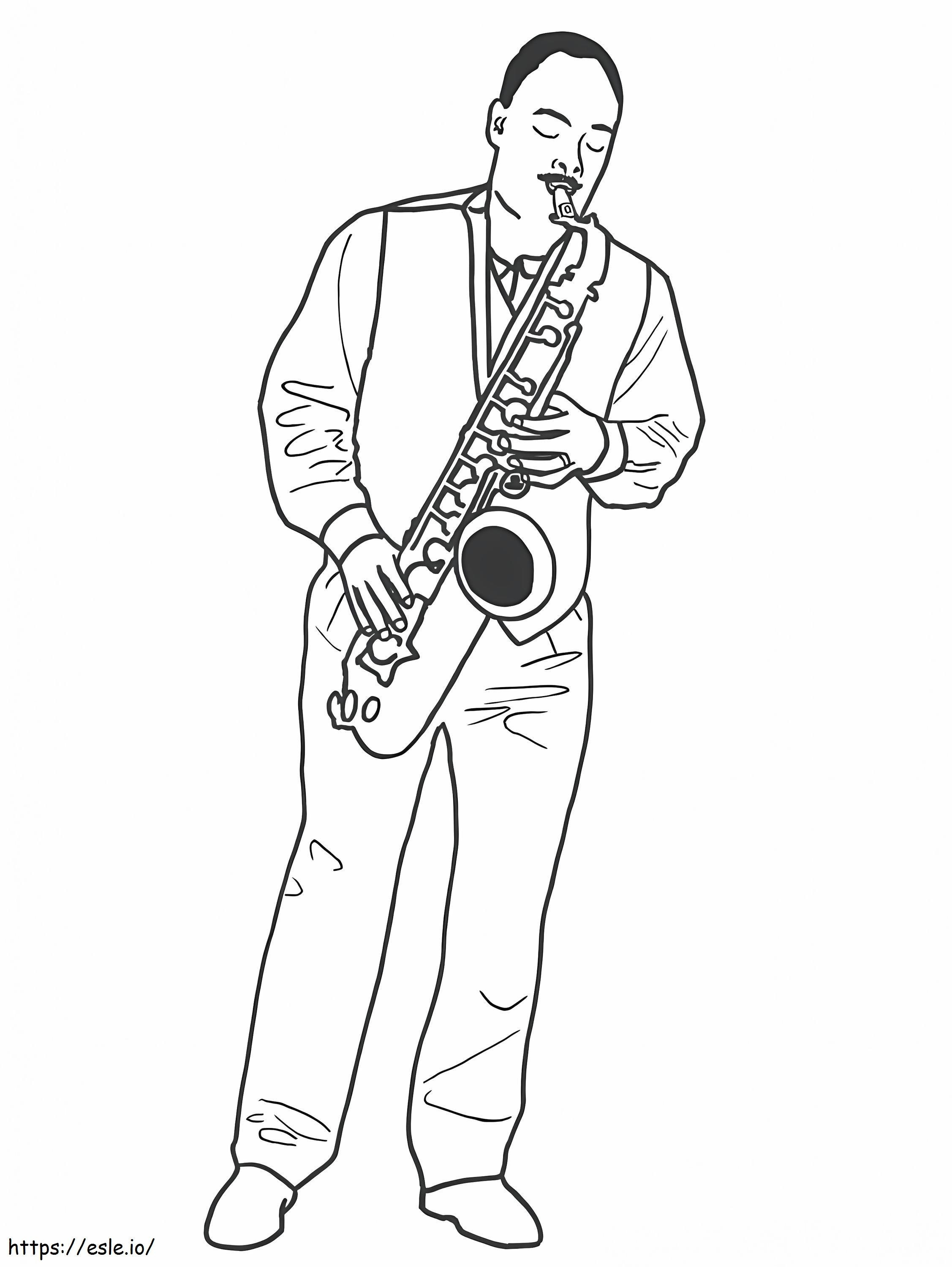 Saxofonist 1 de colorat