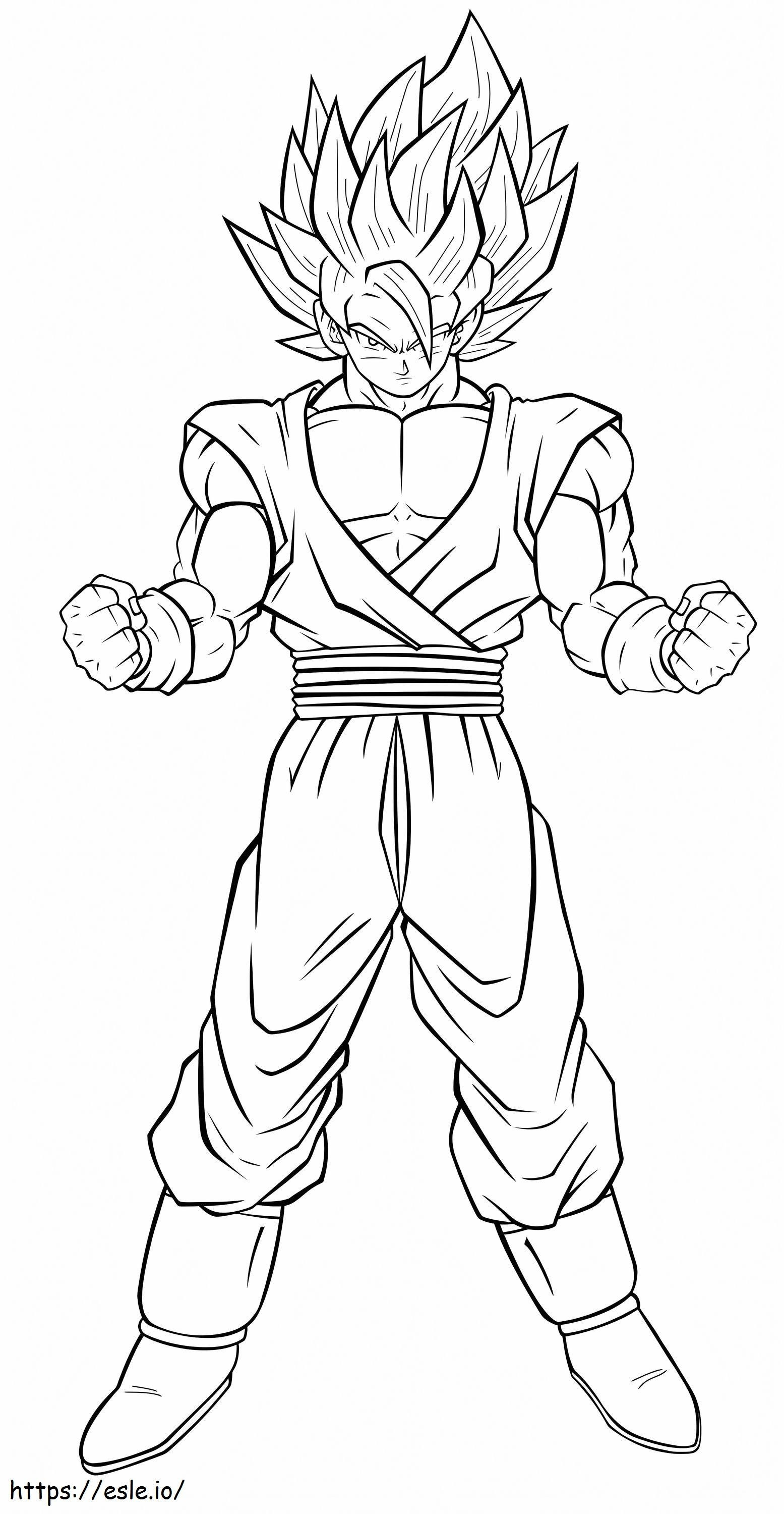 Goku Ssj2 De Pie coloring page