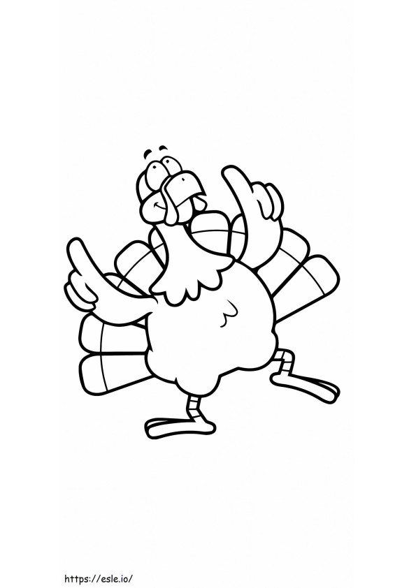 Dancing Turkey coloring page