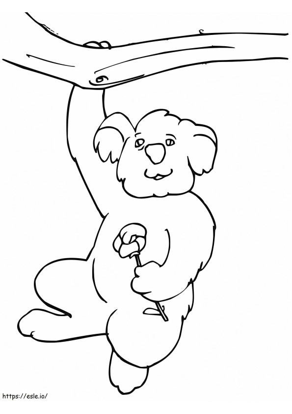 1594601868 Funny Koala Hanging On A Tree coloring page
