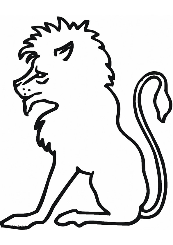 Coloriage Contour du Lion à imprimer dessin
