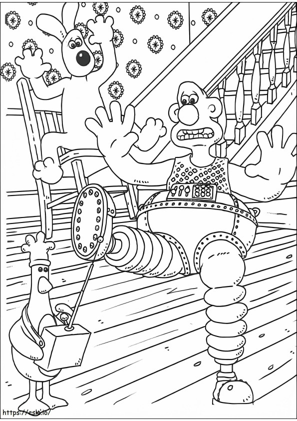 Coloriage Drôle Wallace et Gromit à imprimer dessin