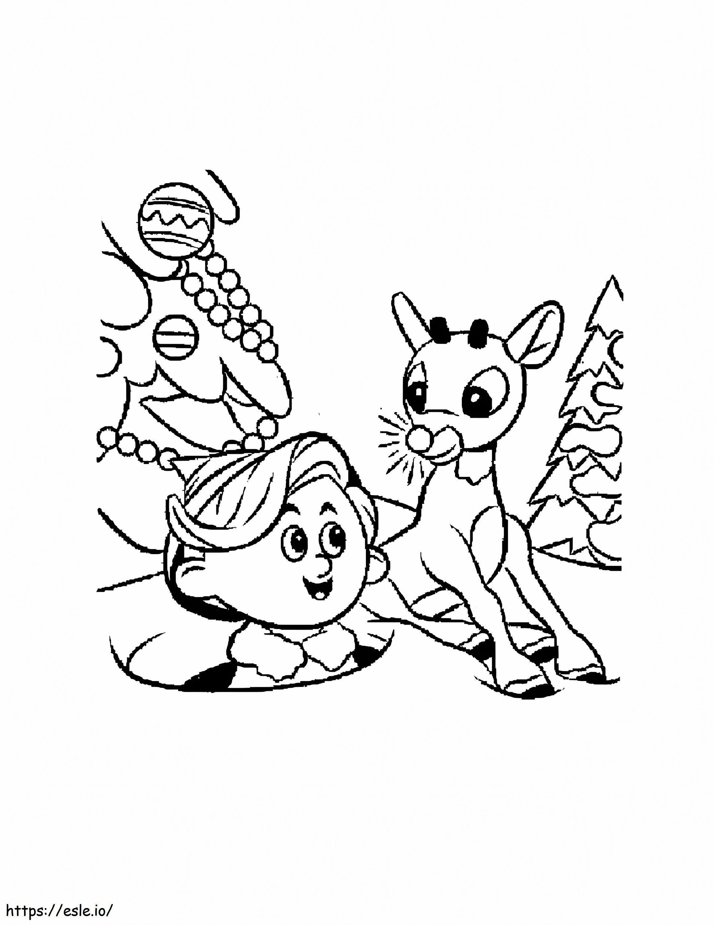 1582339654 Rudolph Hermie The Dentist And Rudolph Just Their Faces Would Look Cute 850X1100 2 coloring page