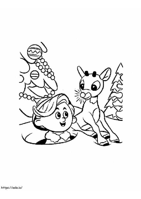 1582339654 Rudolph Hermie The Dentist And Rudolph Just Their Faces Would Look Cute 850X1100 2 coloring page