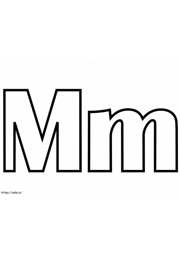Litera M M de colorat