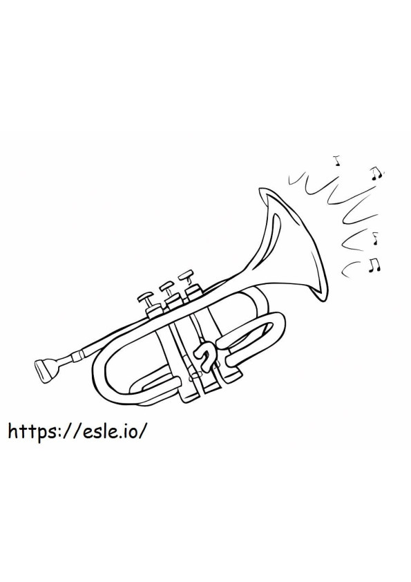 Geweldige trompet kleurplaat