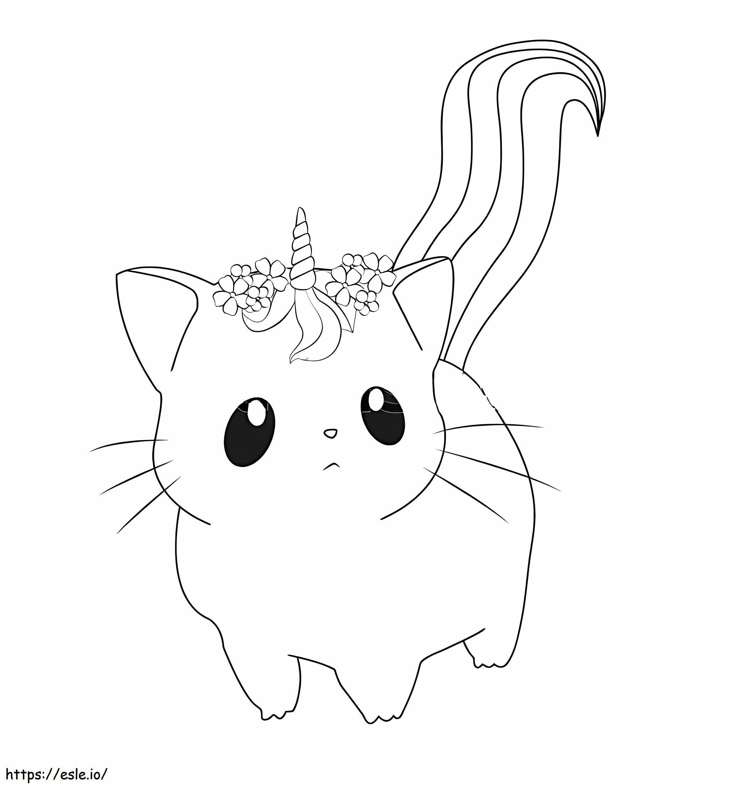 Unicorn Cat To Color coloring page