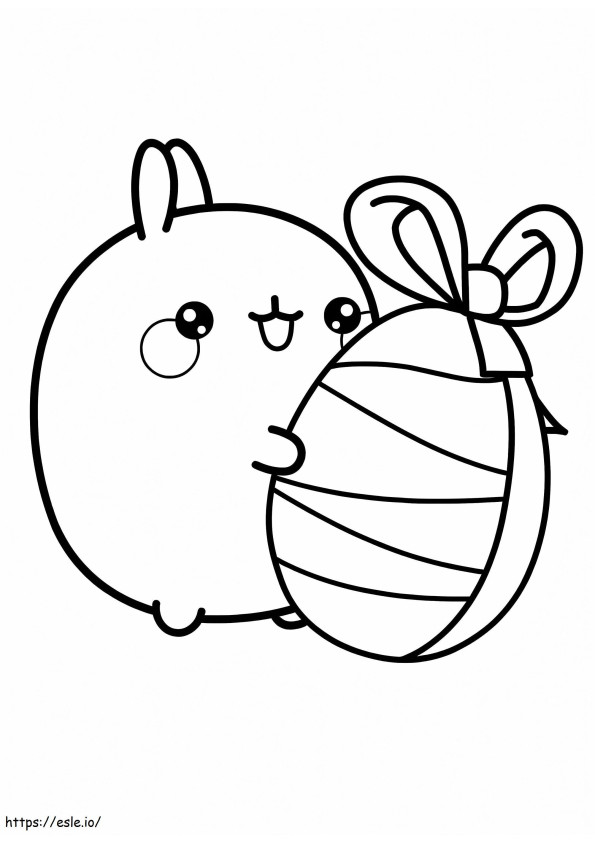 Molang And Easter Eggs coloring page