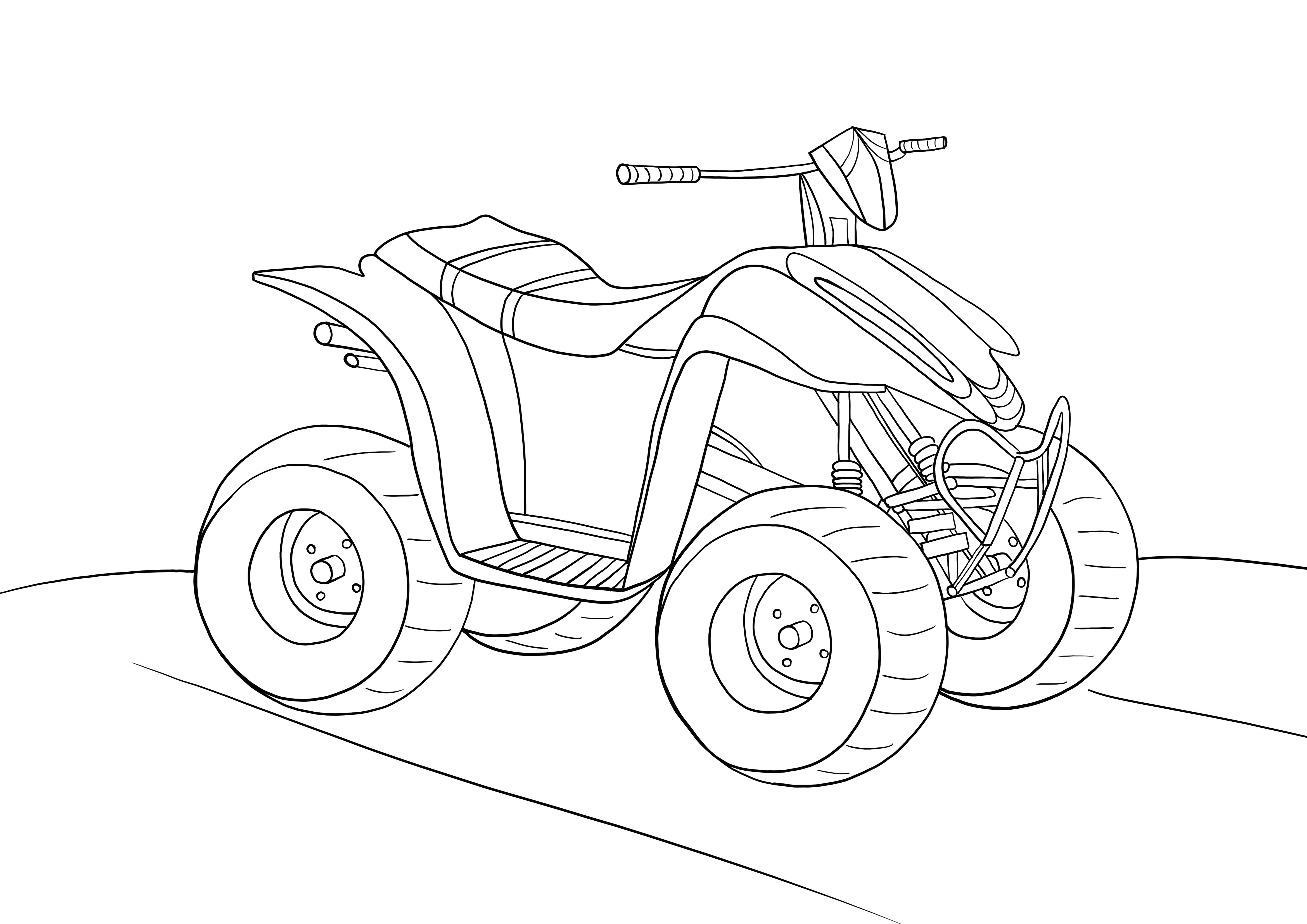 four-wheeled motorcycle with free color and printing