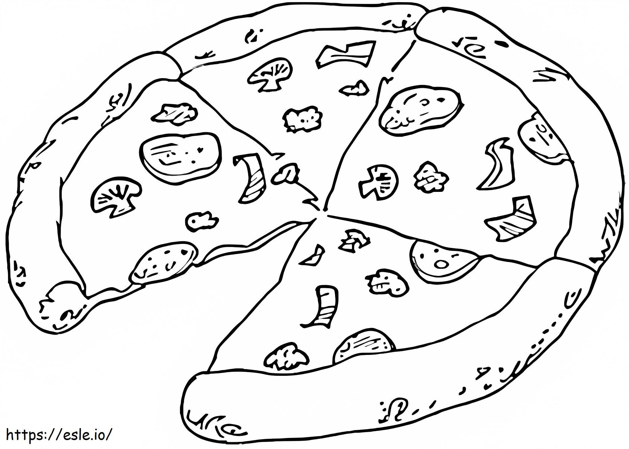 Kostenlose Pizza ausmalbilder