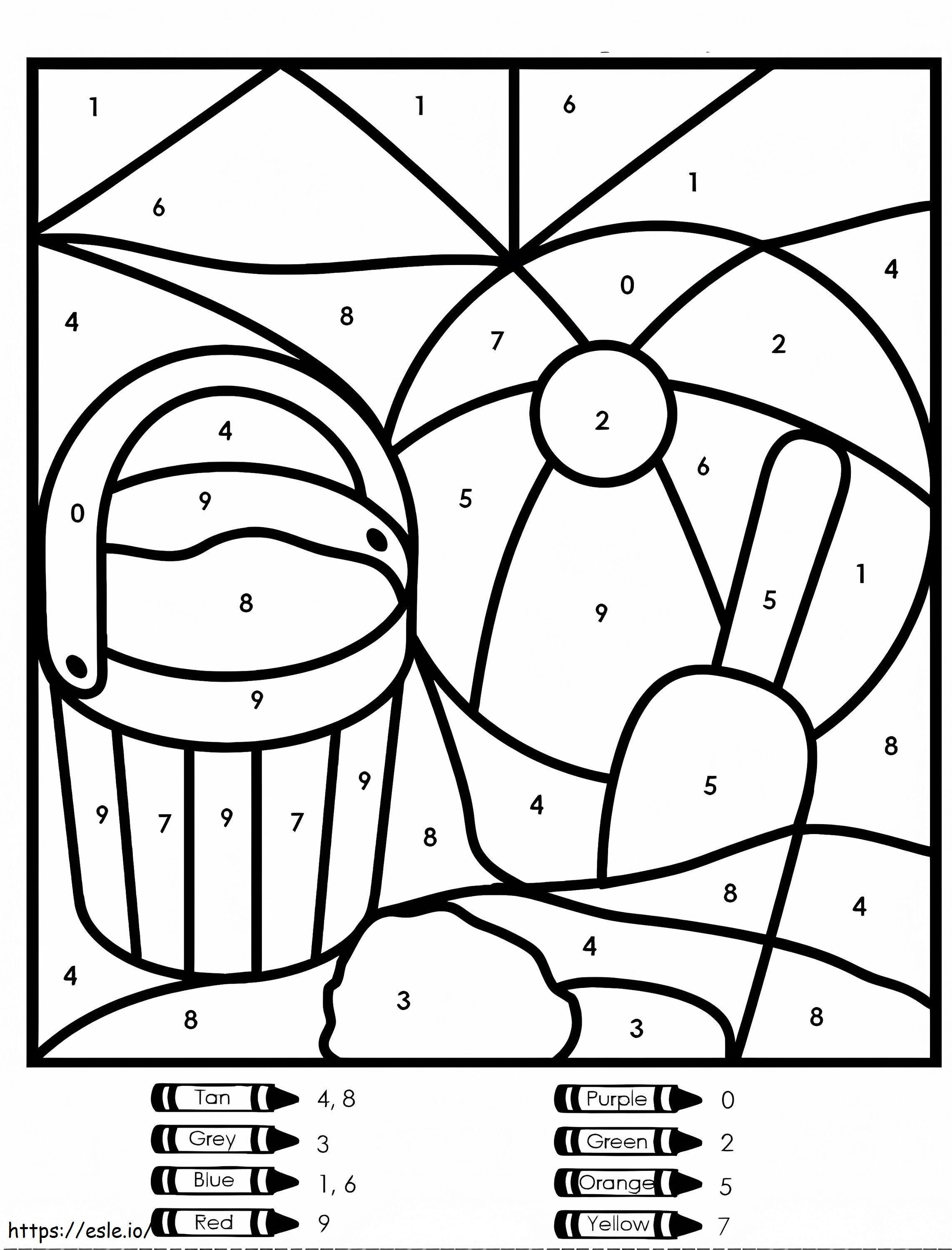 Beach Color By Number coloring page