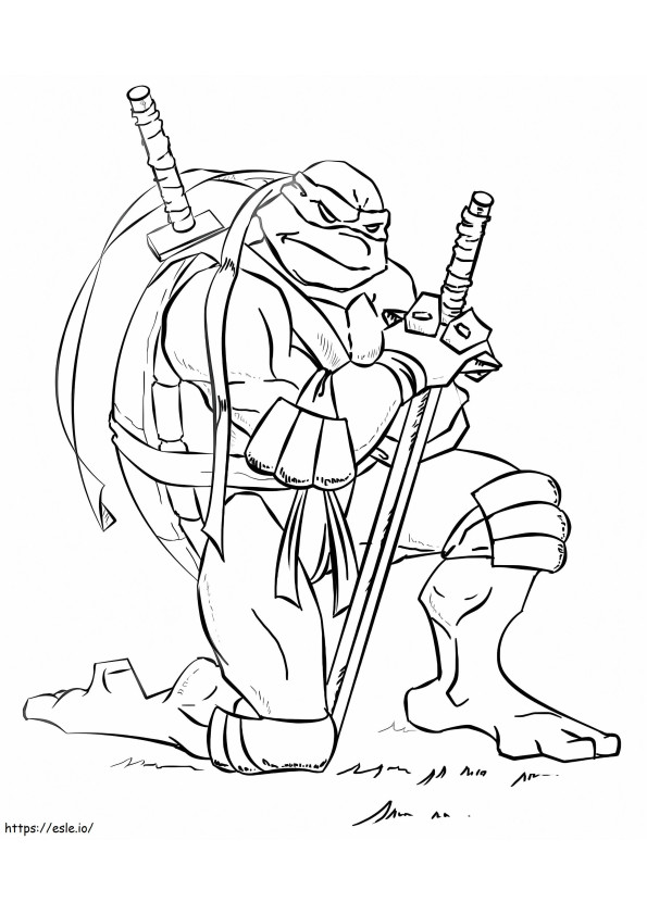 Leonardo uit Ninja Turtles kleurplaat