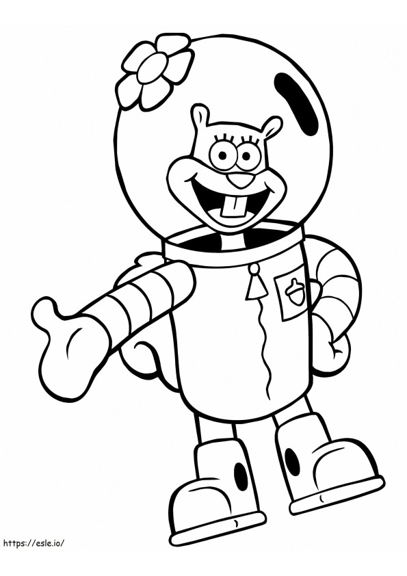 Friendly Sandy Cheeks coloring page